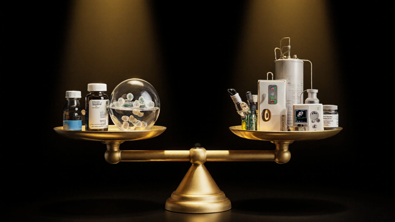 Financial scale balancing IVF procedure with hidden costs like drugs and storage