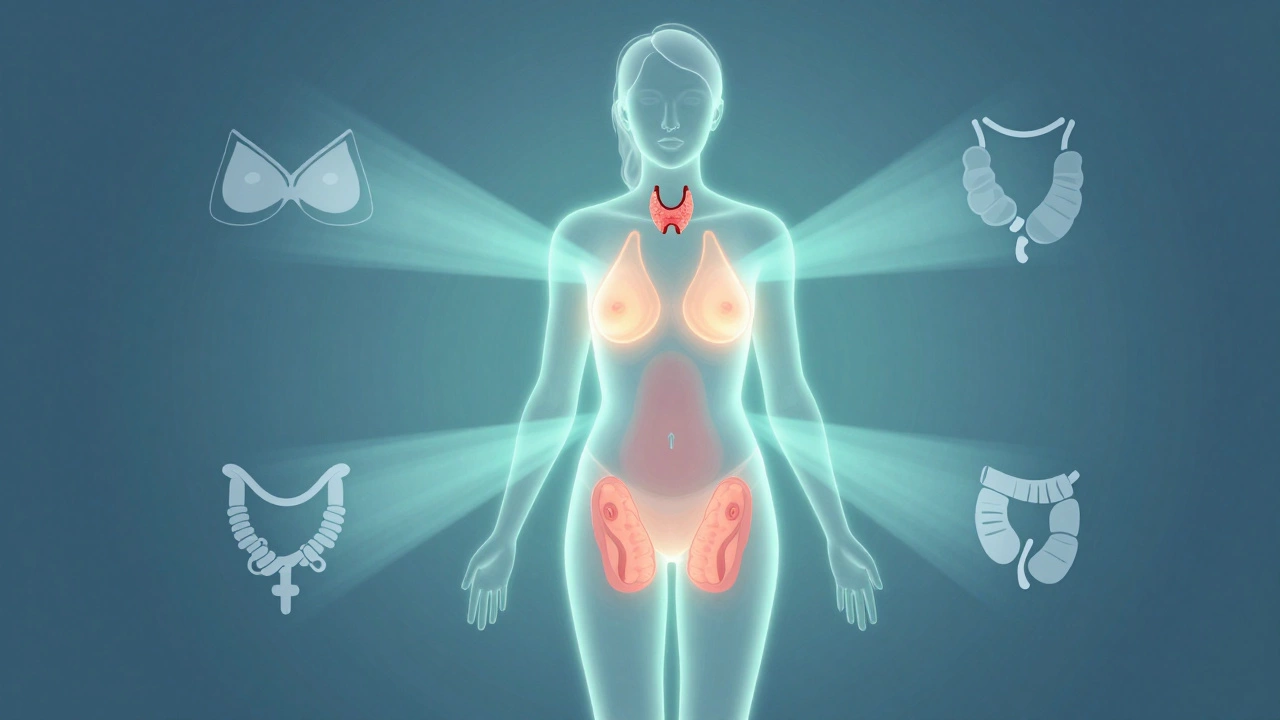 Conceptual art showing early cancer detection screening methods