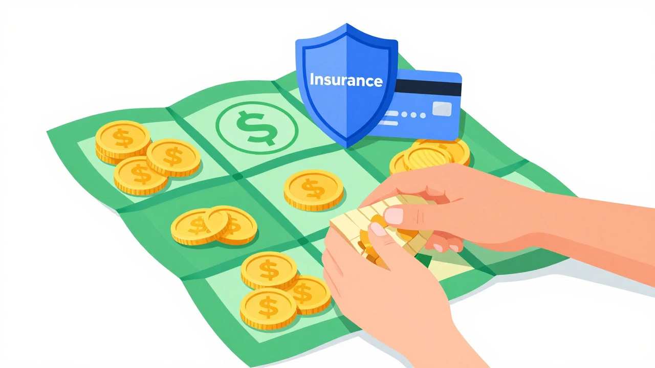 Illustration of hands weaving a quilt from financial aid symbols
