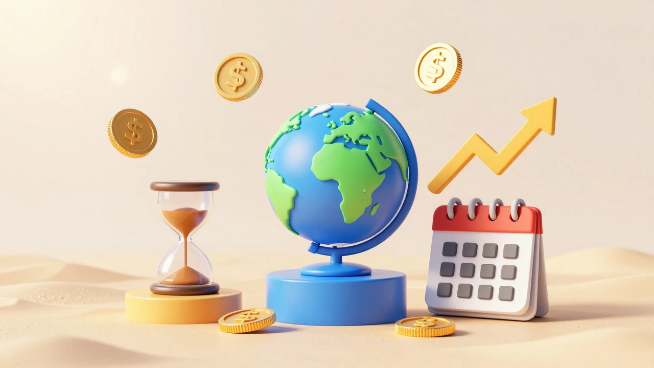 3D illustration of age, destination, and duration affecting insurance costs