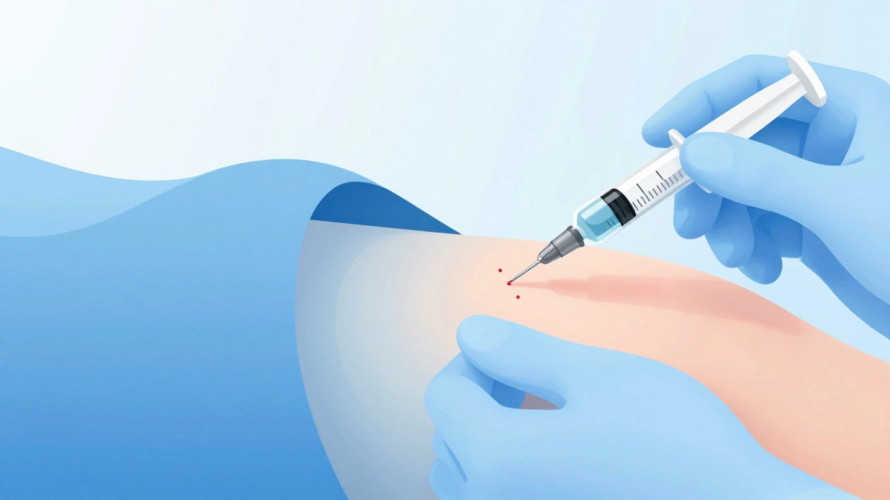 Abstract illustration of anesthesia effect with cooling blue waves
